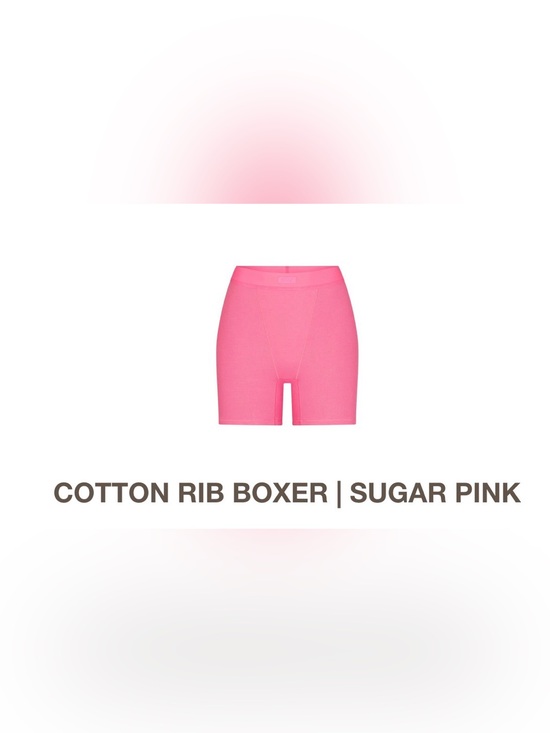 SKIMS Pants - SKIMS Cotton Rib Bike Shorts - Sugar Pink